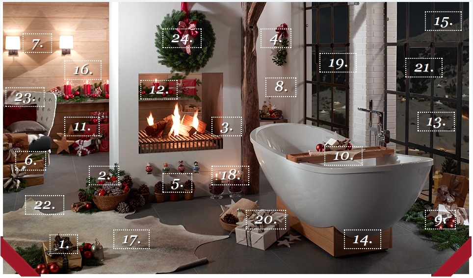 Villeroy & Boch advent kalender. Accessoires voor de badkamer van Villeroy & Boch #kerstmis #badkamer #villeroyboch