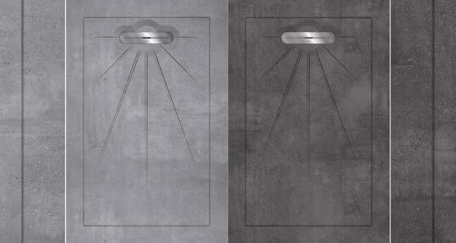 Douglas & Jones DOUCHETEGEL. Groot want maar liefst 135 x 90 centimeter, maar op maat aan te passen waar nodig. En met een compleet drain systeem. De ideale oplossing voor een volledig geïntegreerde douchevloer. Onderhoudsvriendelijk, hygiënisch en bijzonder duurzaam. #douchetegels #douche #inloopdouche #beton #douglasjones 